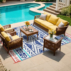 Kalafun patio rug on a deck setting