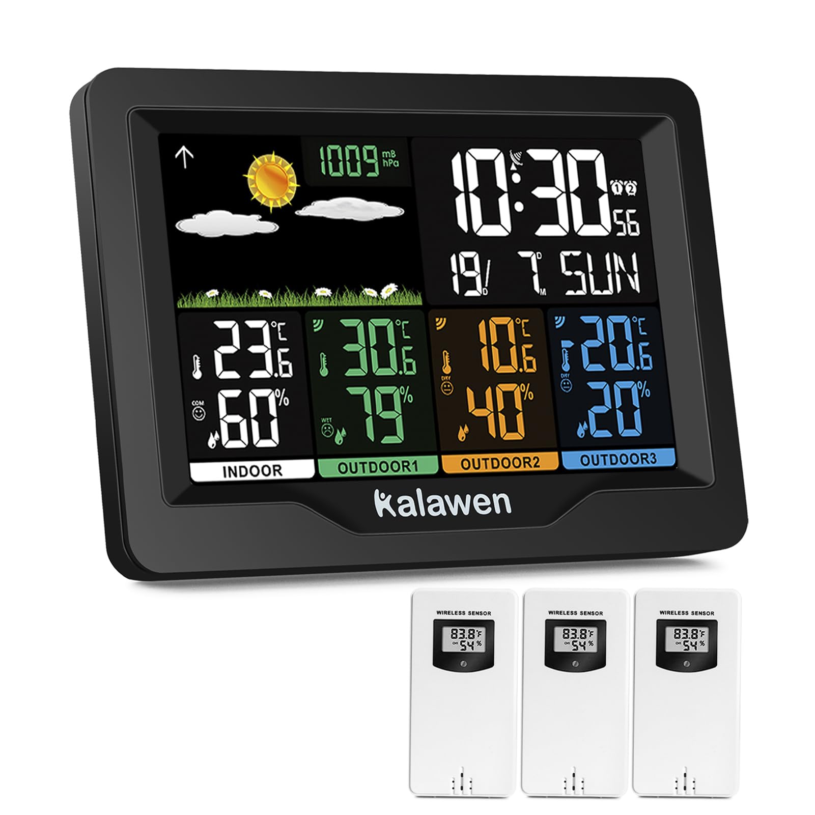 Kalawen Weather Station front view with black finish