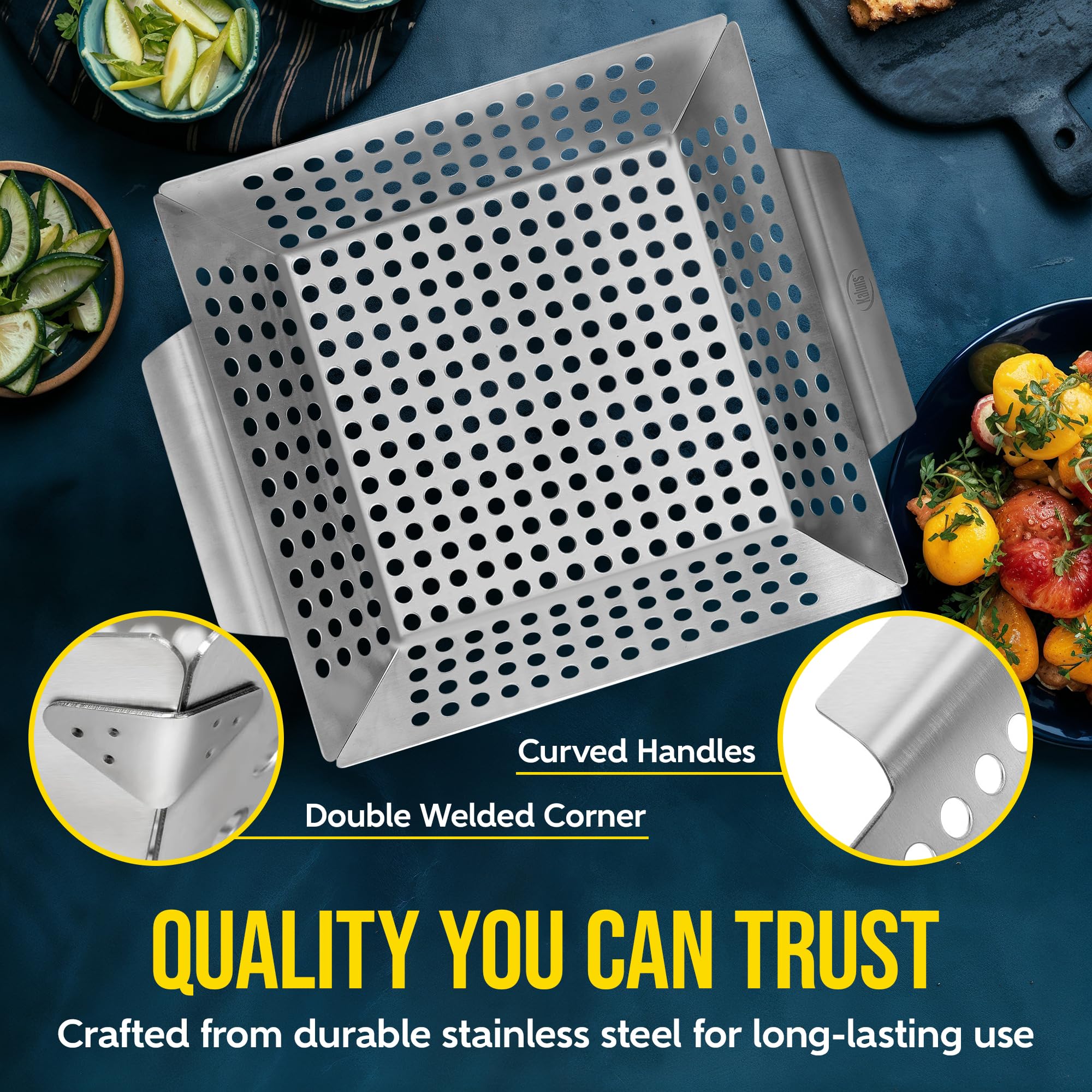 Kaluns Grill Basket after cleaning showcasing dishwasher safe feature