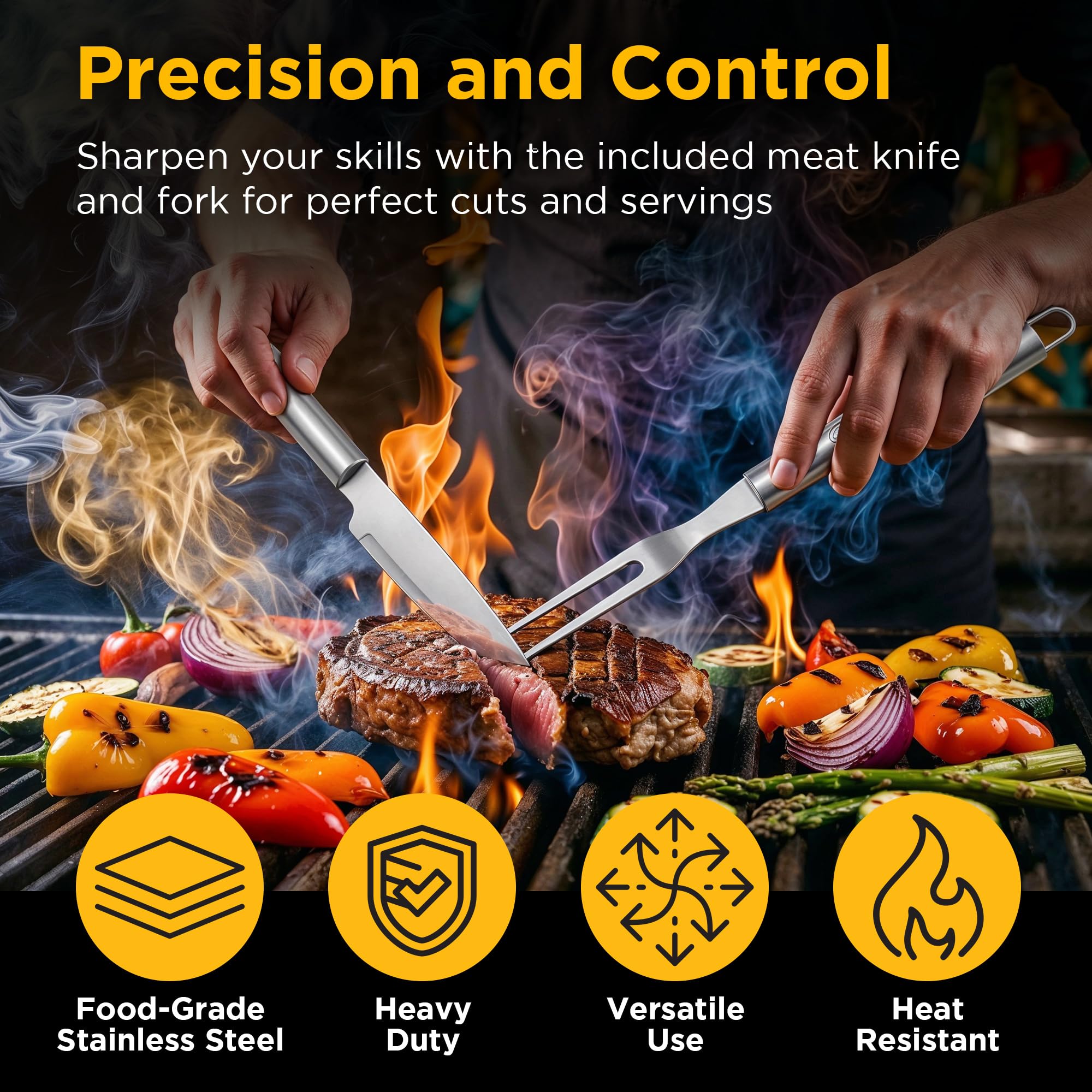 Kaluns grill thermometer and basting brush close-up