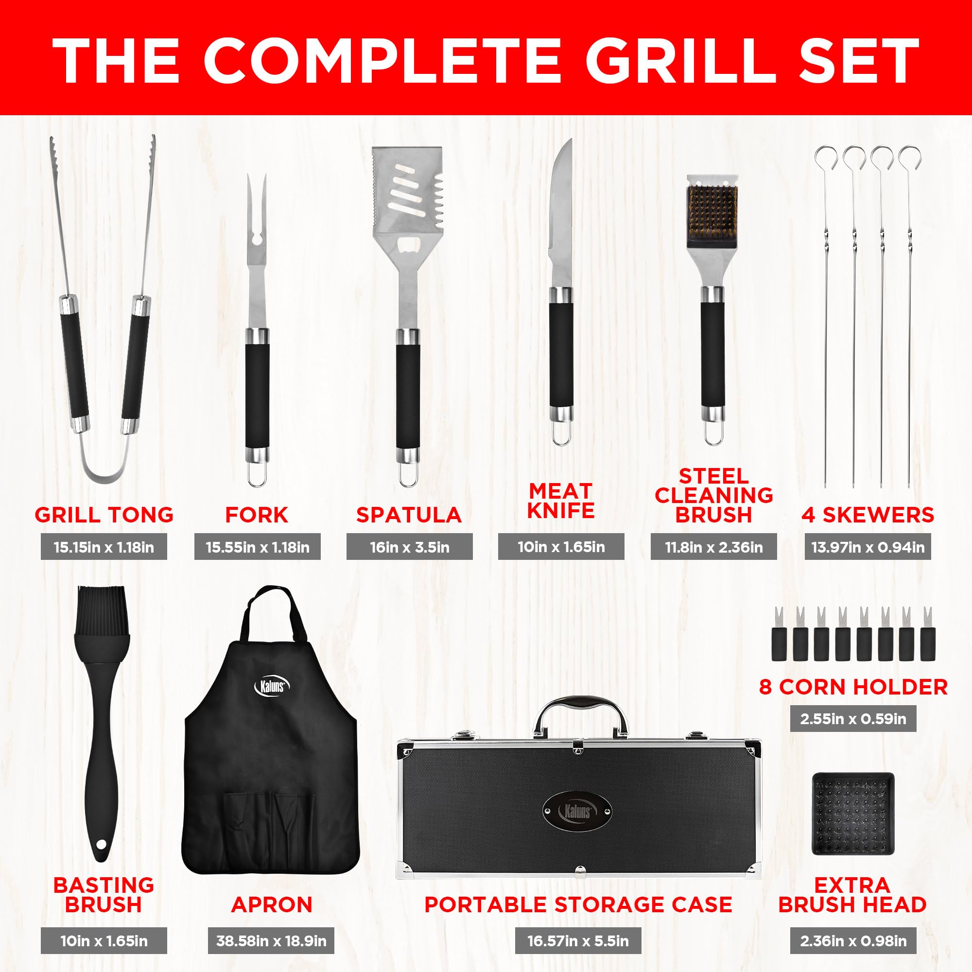 Kaluns grilling apron with pockets for tool storage