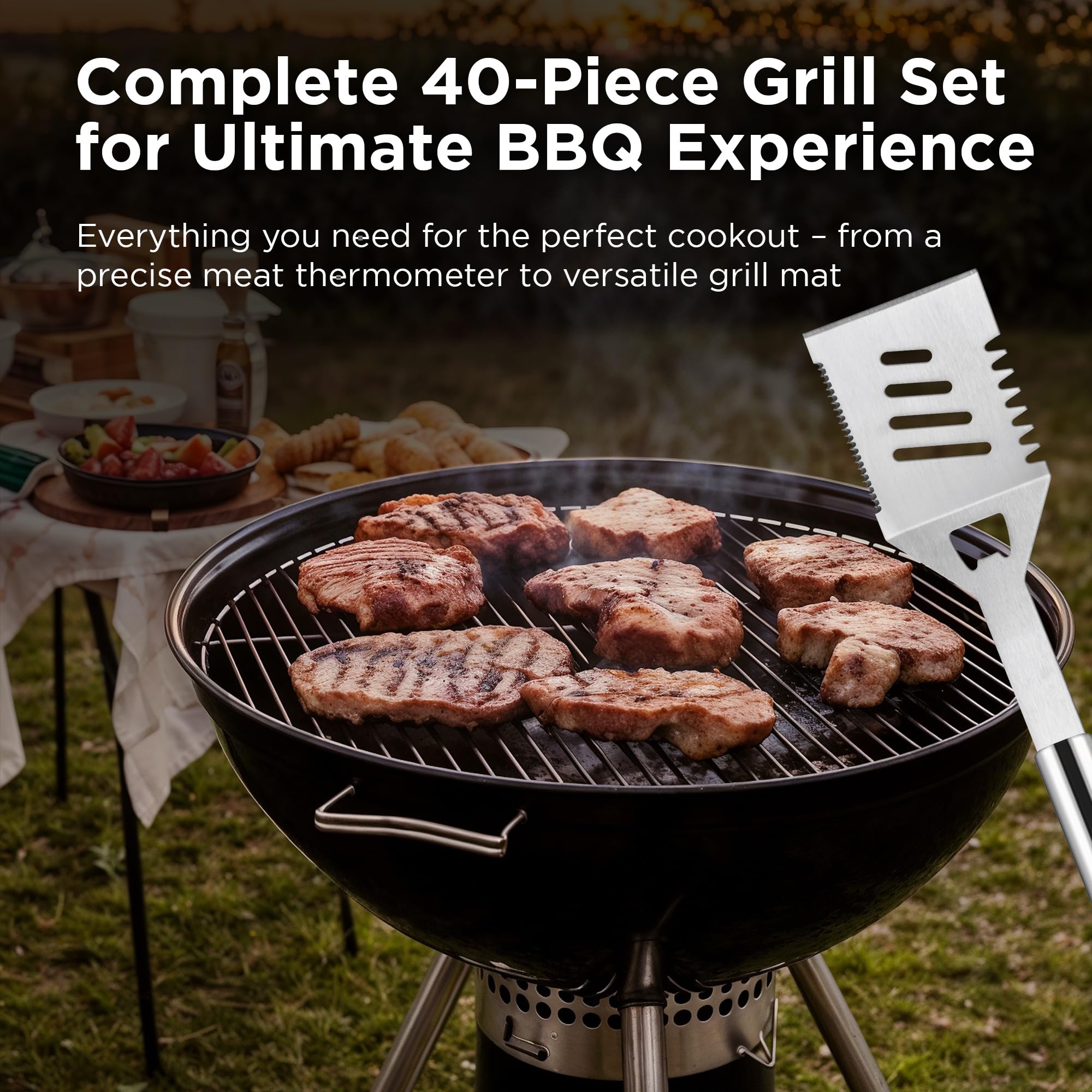 Kaluns grilling utensils including skewers and corn holders