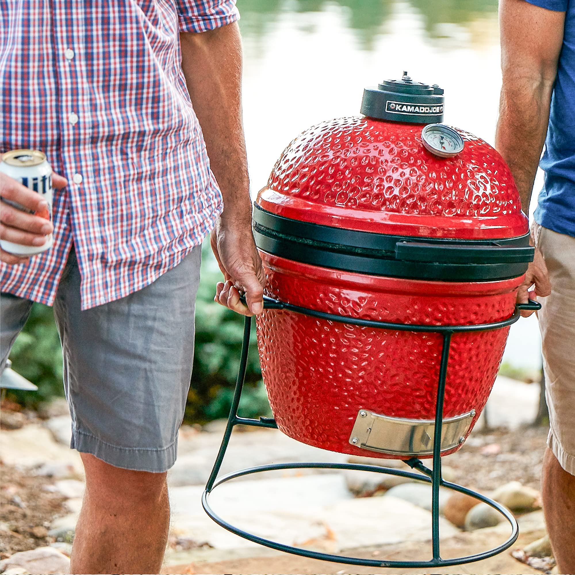 Kamado Joe Joe Jr Grill Cover on patio
