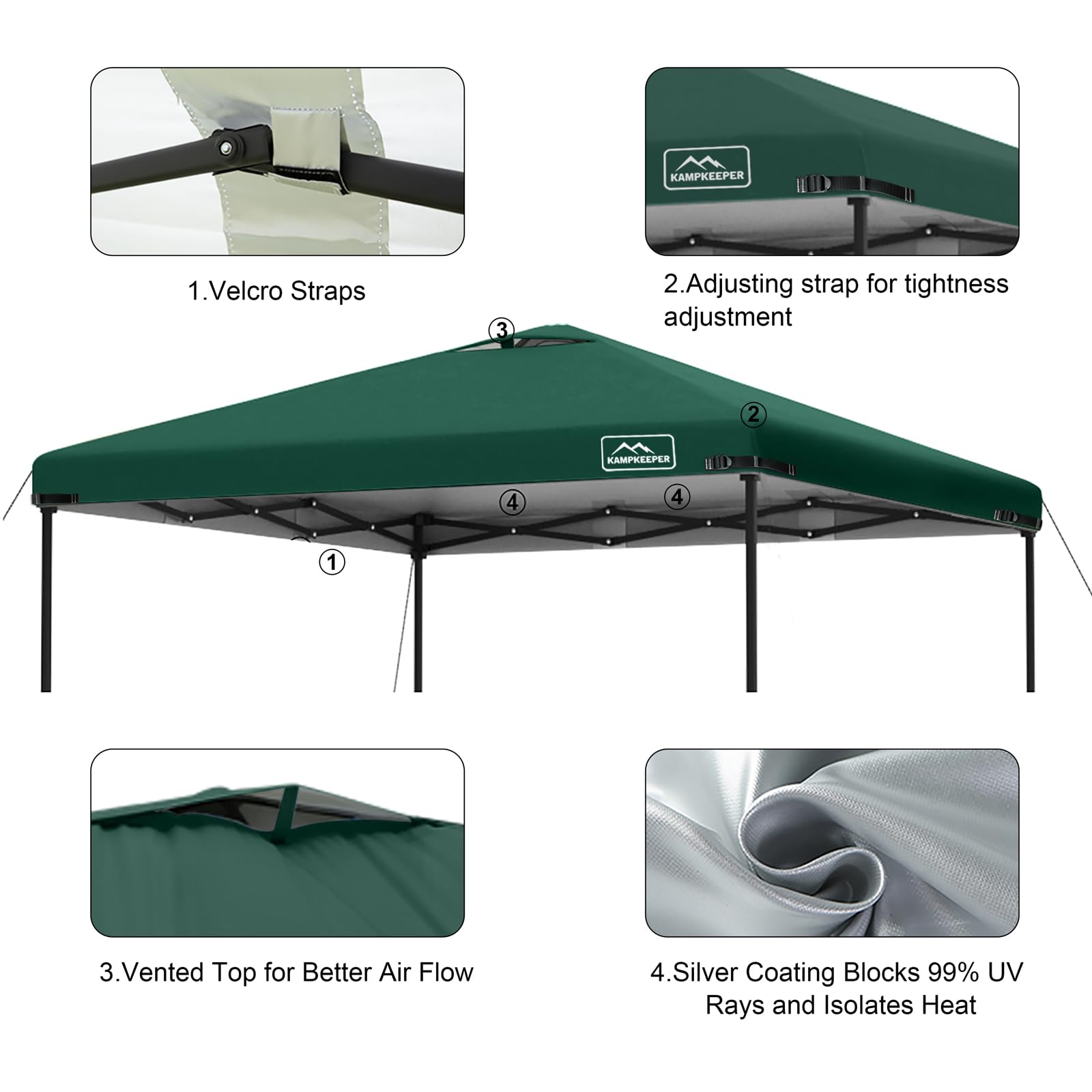 KAMPKEEPER 10x10 Replacement Canopy Tent Cover in outdoor setting