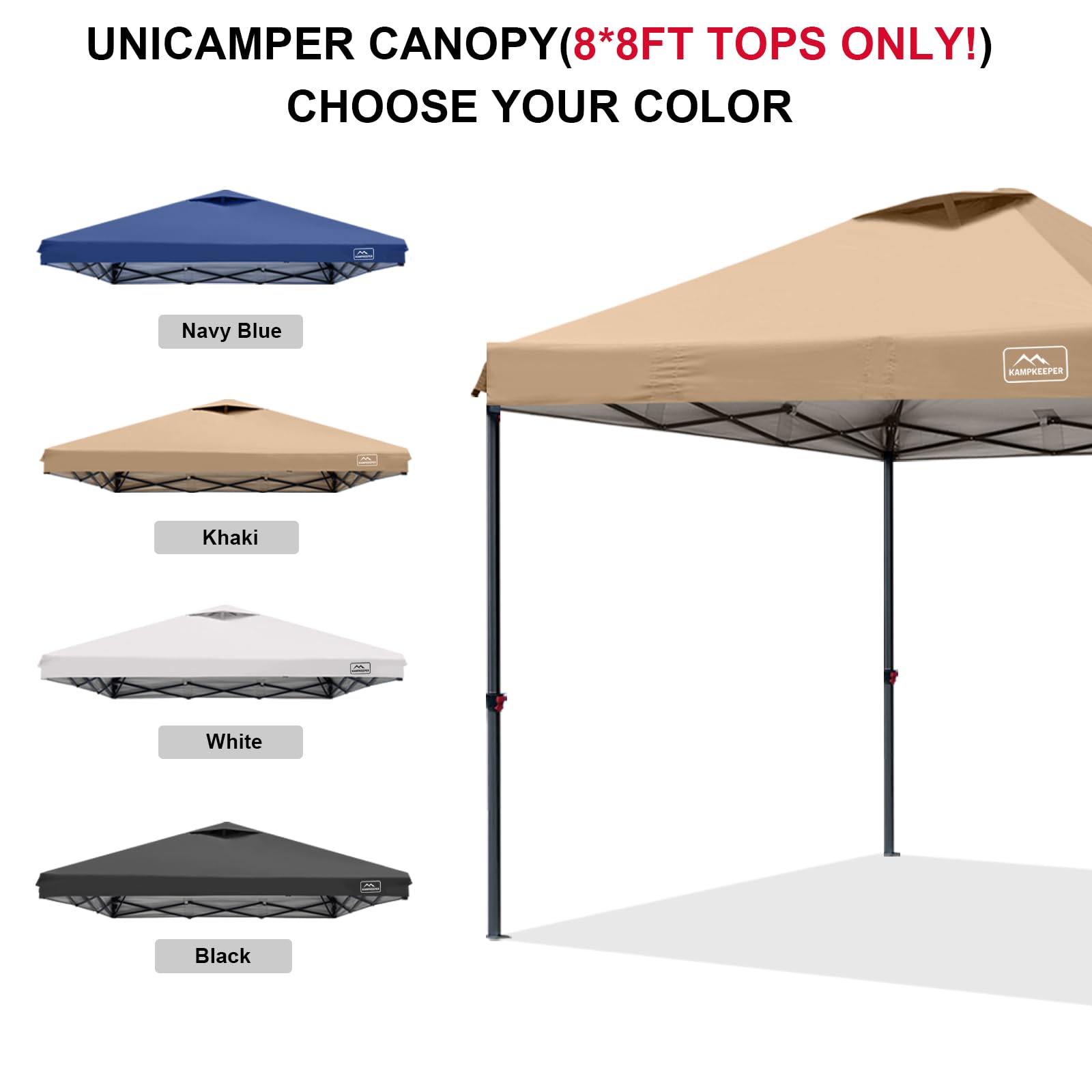 KAMPKEEPER 8x8 canopy cover installed on frame