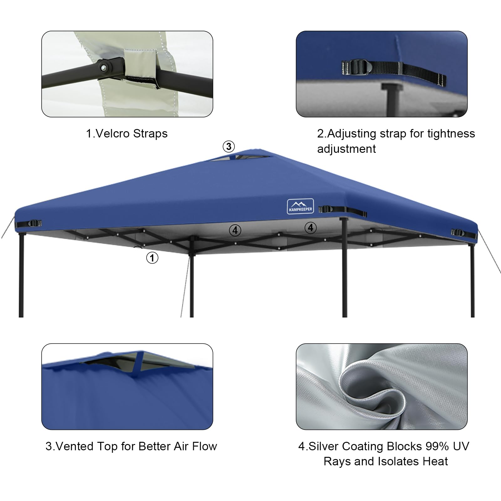 KAMPKEEPER canopy tent cover setup at outdoor event