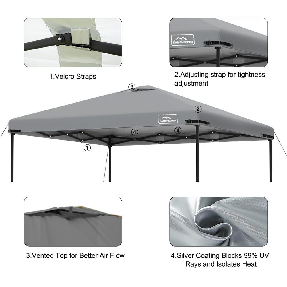 KAMPKEEPER canopy top features waterproof material