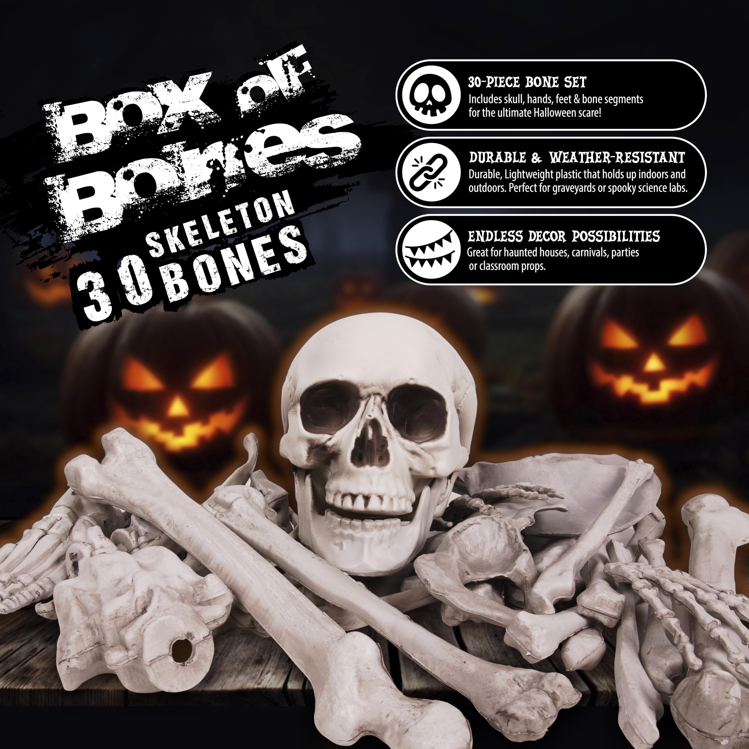 Kangaroo skeleton bones in a spooky Halloween scene