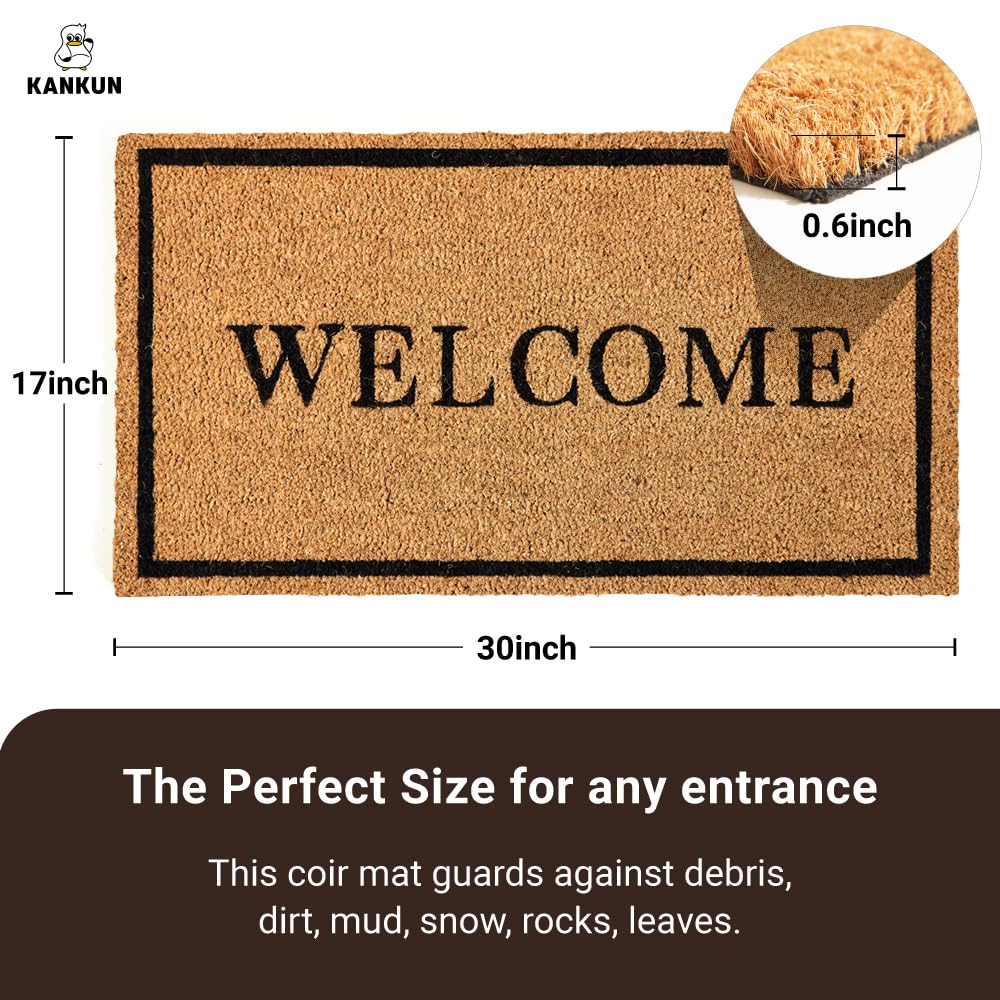 KANKUN Coco Coir Door Mat in outdoor entryway