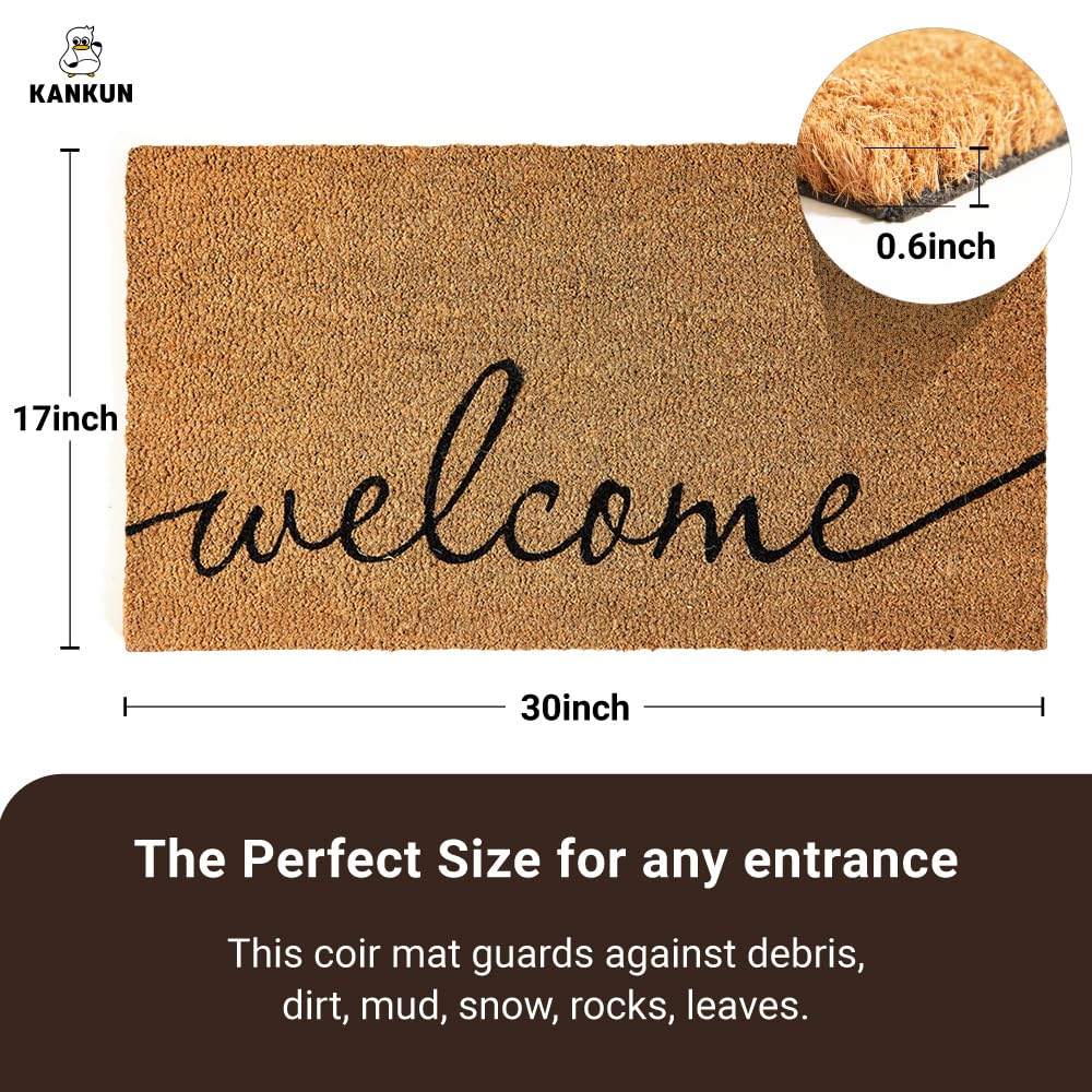 KANKUN Coco Coir Door Mat on a patio entrance