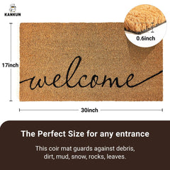 KANKUN Coco Coir Door Mat on a patio entrance