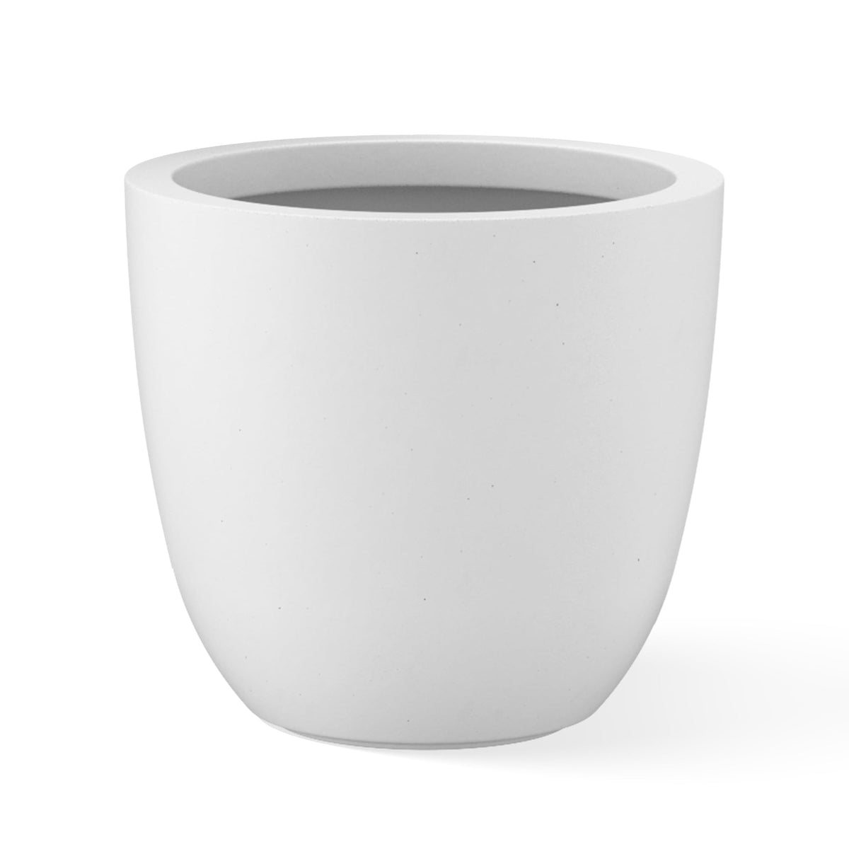 Kante 10-inch white concrete planter front view