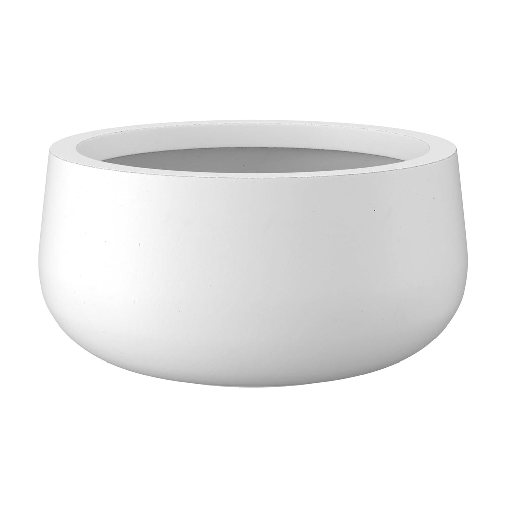 Kante 11-inch white concrete planter front view