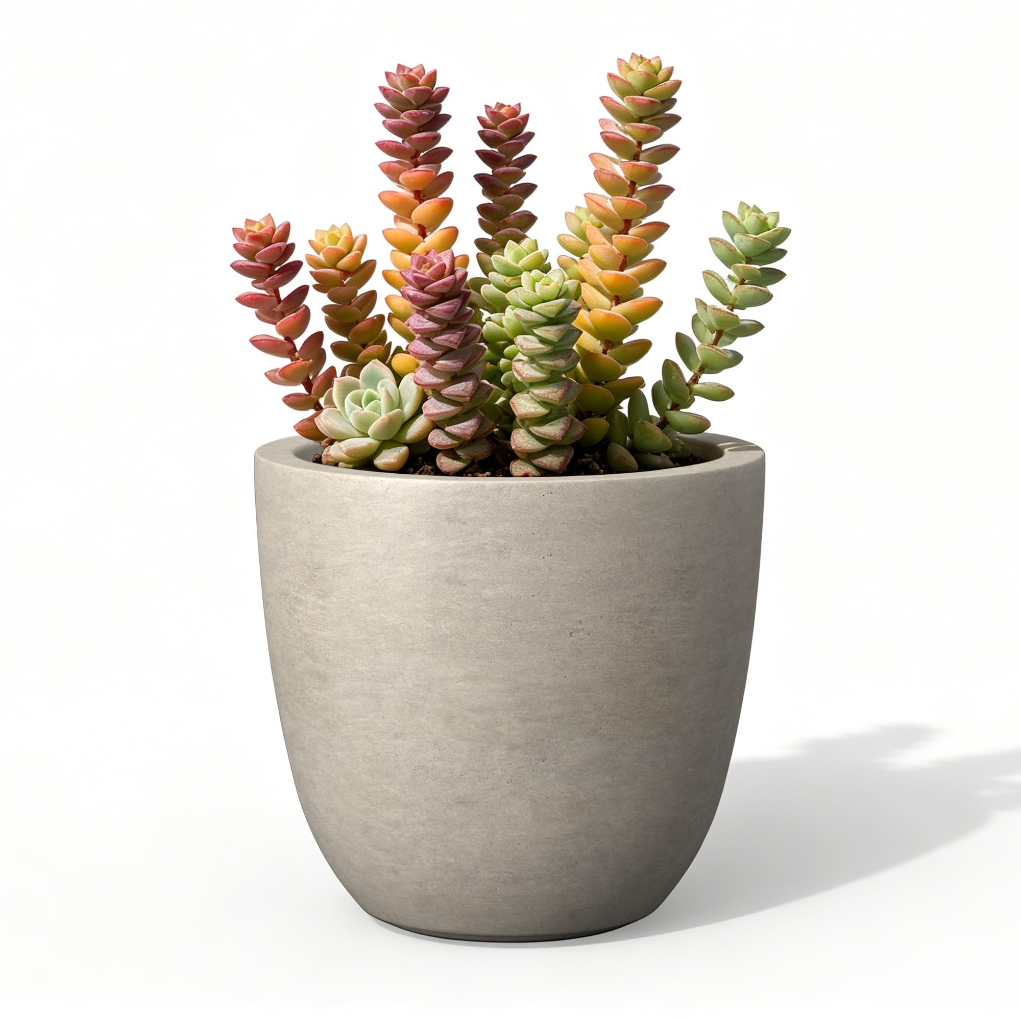 Kante 14-inch weathered concrete planter front view
