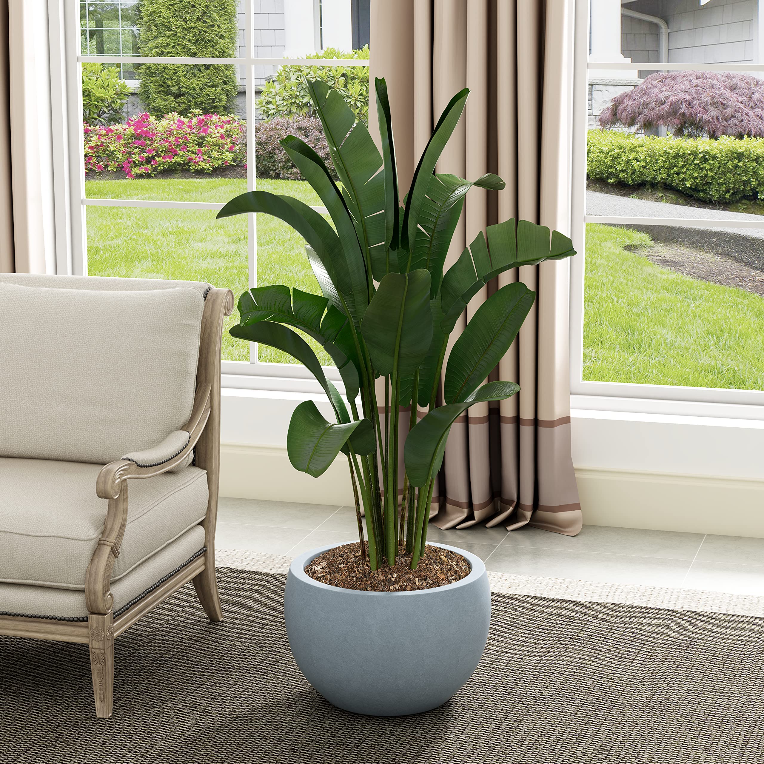 Kante Round Bowl Concrete Planter side view with visible pores