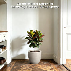 Kante round bowl planter on balcony with outdoor decor