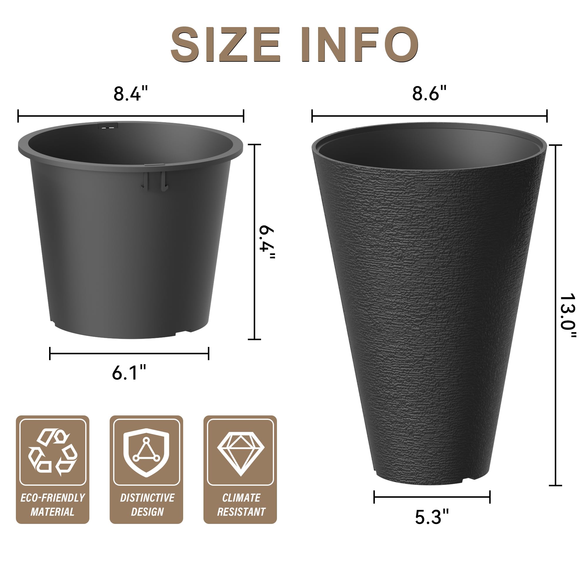 Kante Round Planters showing smart self-watering system