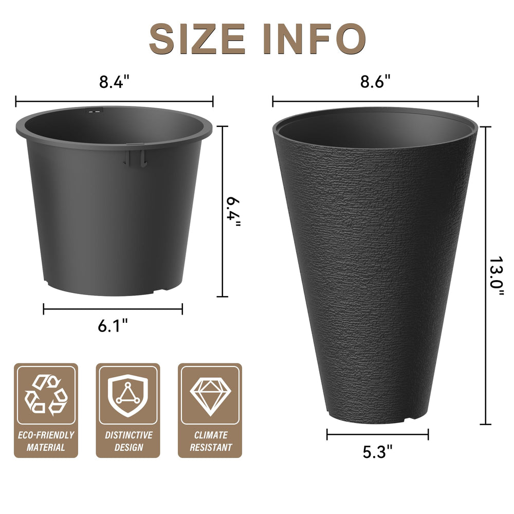 Kante Round Planters showing smart self-watering system