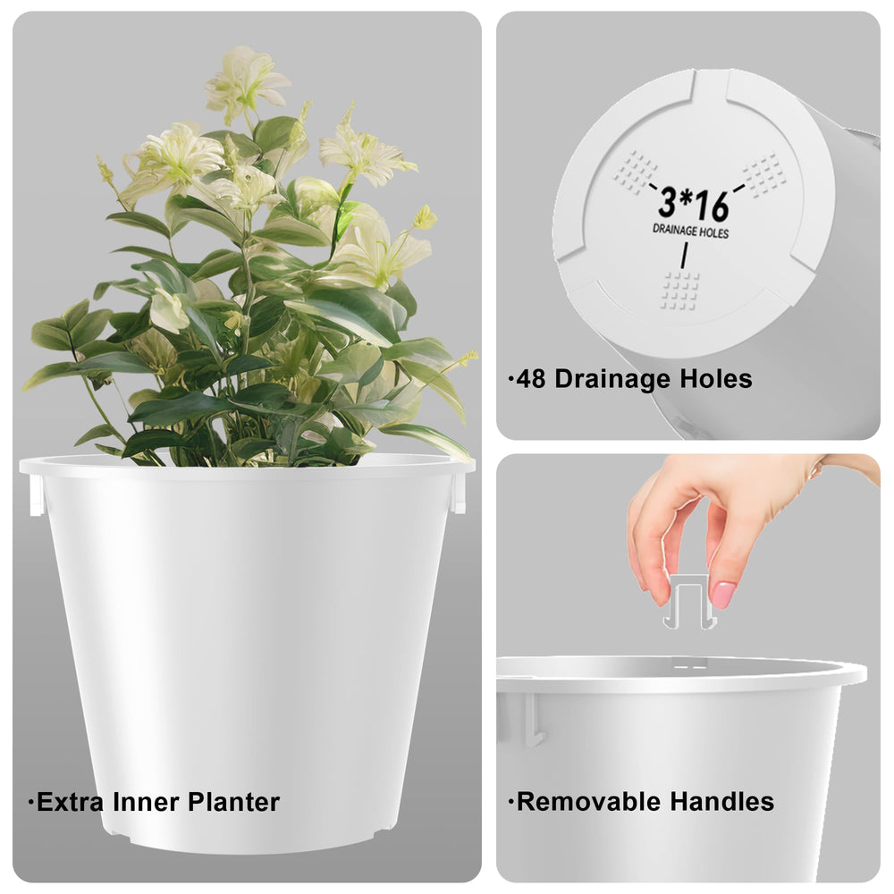 Kante set of planters on a patio