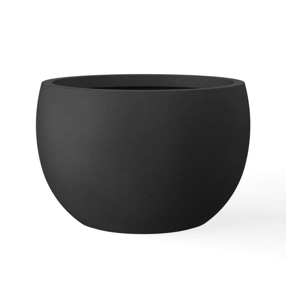 Kante Small Round Black Concrete Planter front view