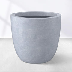 Kante Small Round Bowl Concrete Planter front view in gray