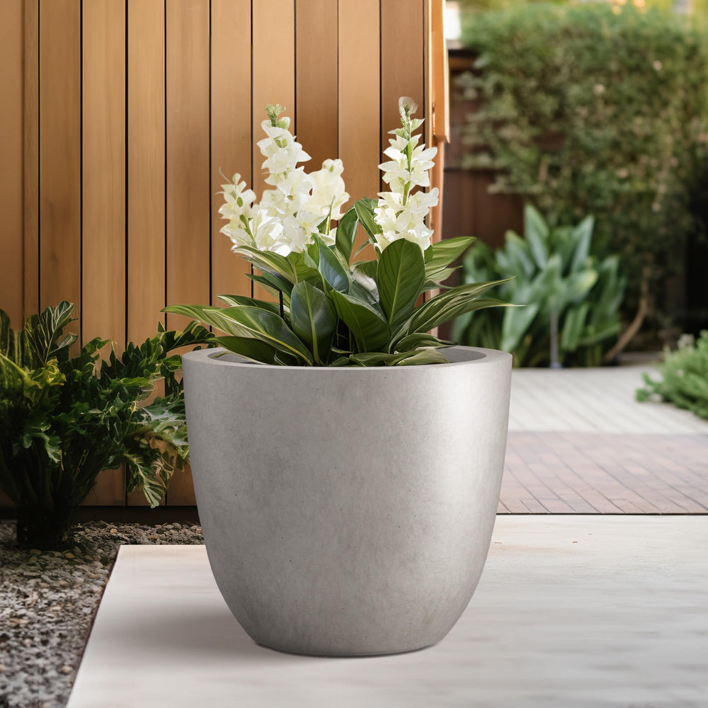 Kante Weathered Concrete Planter with rubber plug for drainage