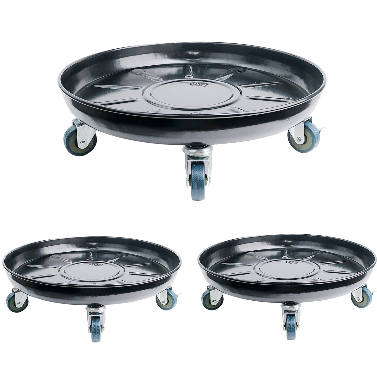 Kaoolaa 12-inch plant caddy with wheels black front view
