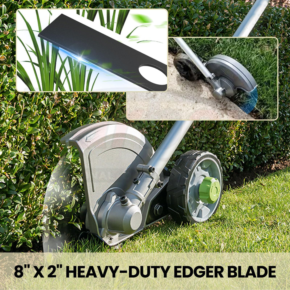 Karbay 8 inch edger blades side view showing thickness