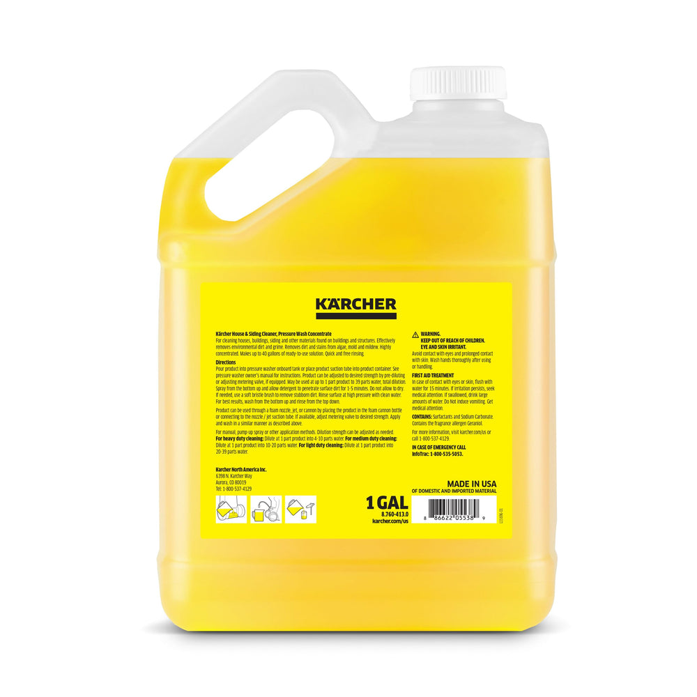 KÄRCHER House & Siding Cleaner with measuring cap and label details