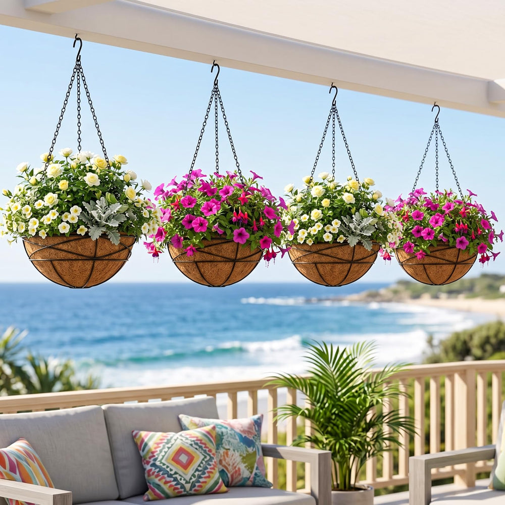Karlliu 14 Inch hanging basket with plastic saucer included