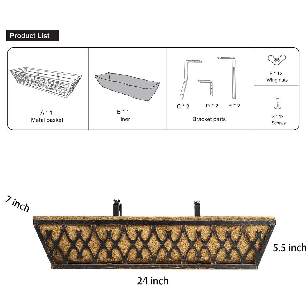 Karlliu 24 inch window box planters set of two