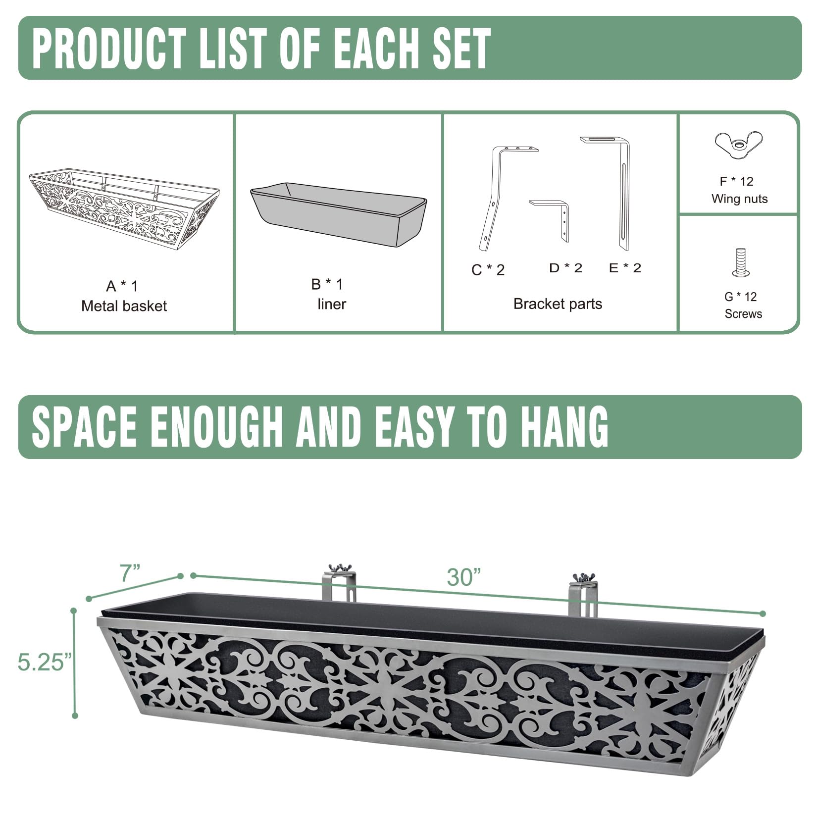 Karlliu 30 Inch Window Box Planter installation manual