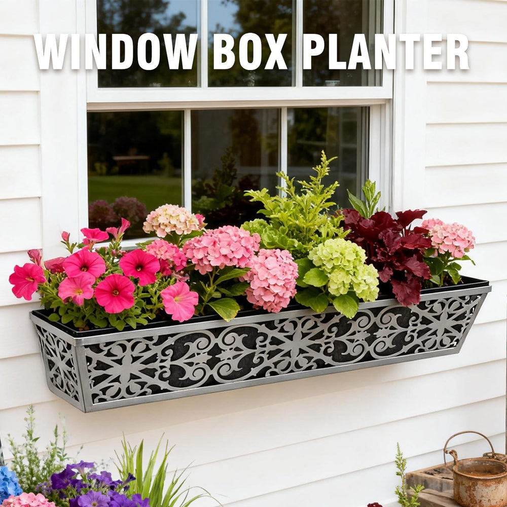 Karlliu 30 Inch Window Box Planter with felt liner installed