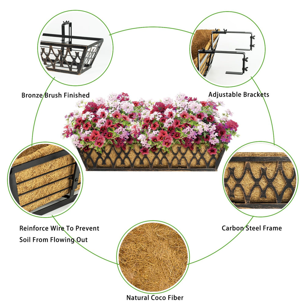 Karlliu adjustable brackets for window box planters