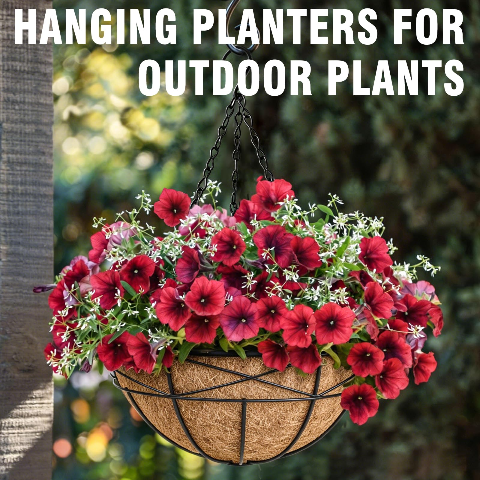 Karlliu hanging basket mounted on a balcony railing