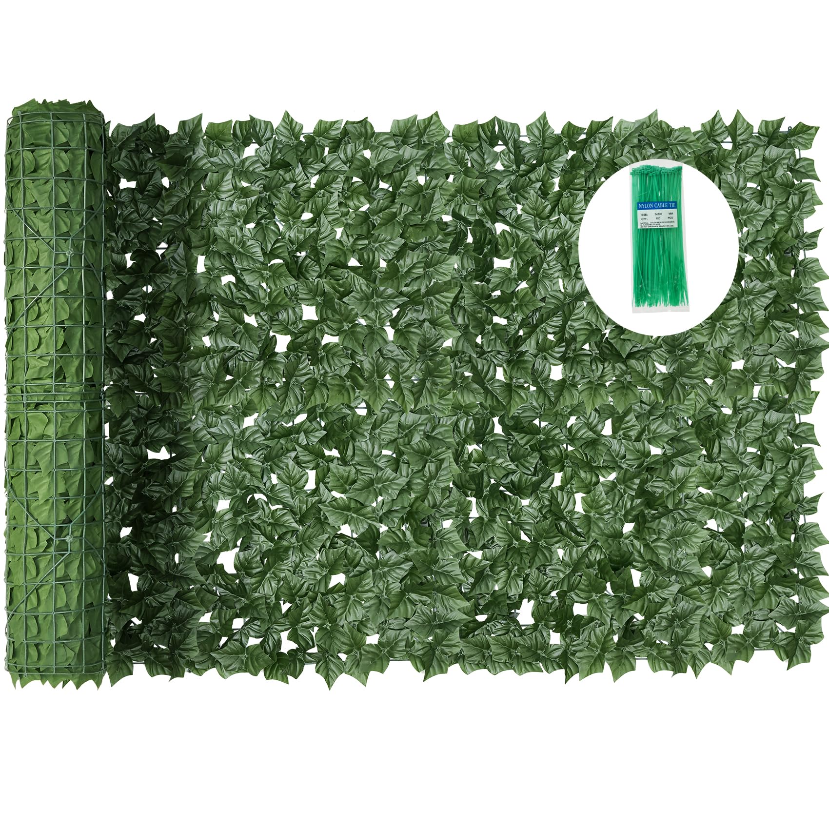 KASZOO Artificial Ivy Privacy Fence Screen front view