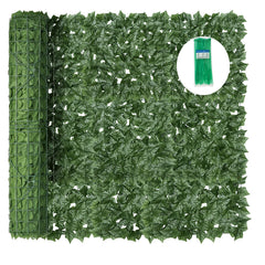 KASZOO Artificial Ivy Privacy Fence Screen green panel front view