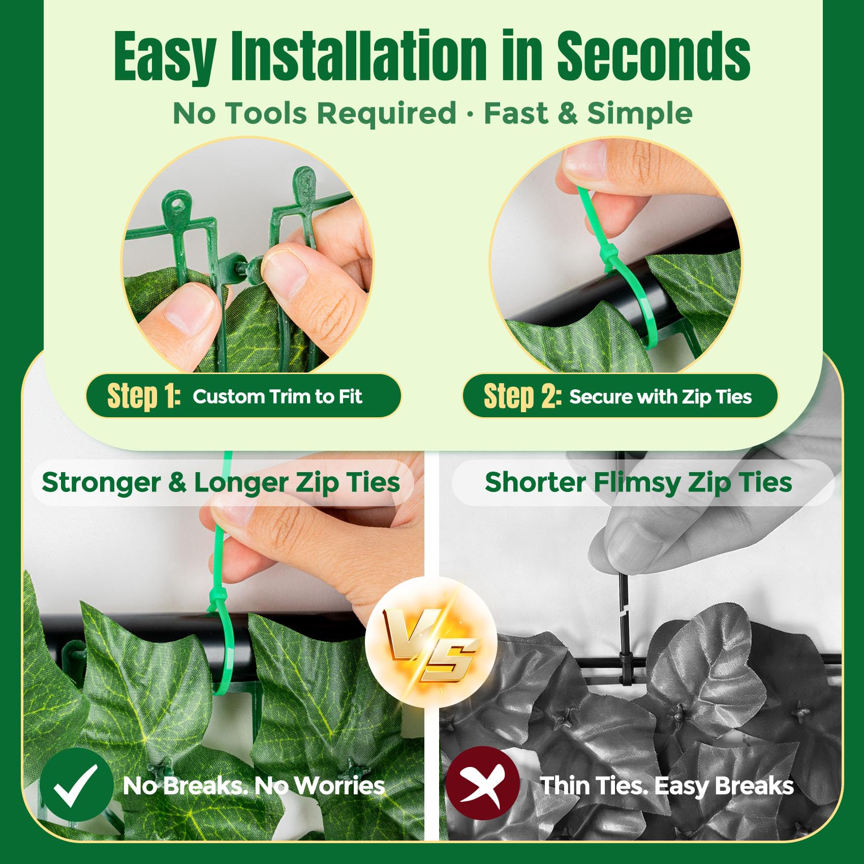 KASZOO artificial ivy privacy screen rolled for storage