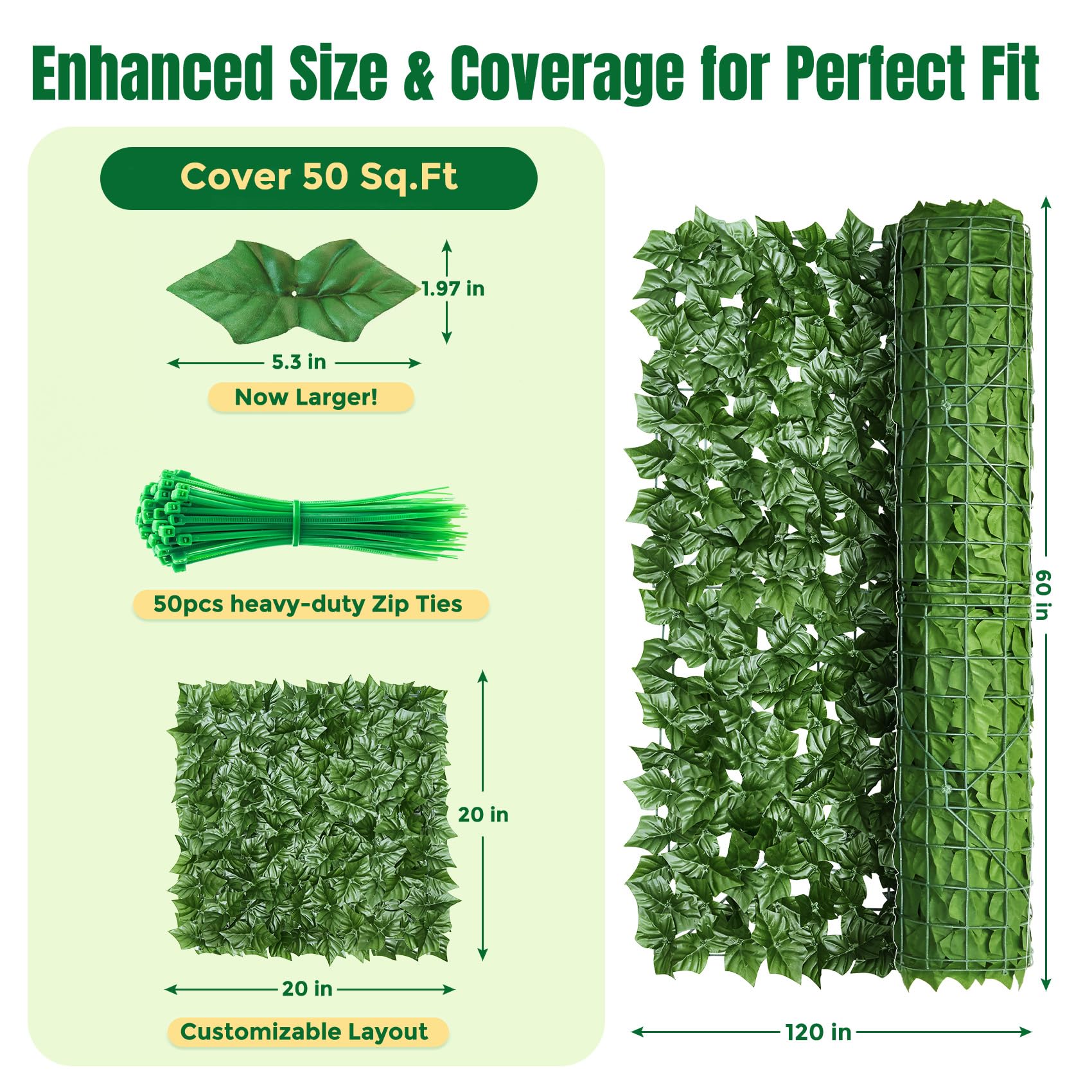 KASZOO Ivy Fence Screen installation with zip ties