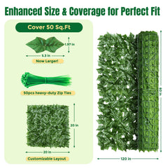 KASZOO Ivy Fence Screen installation with zip ties