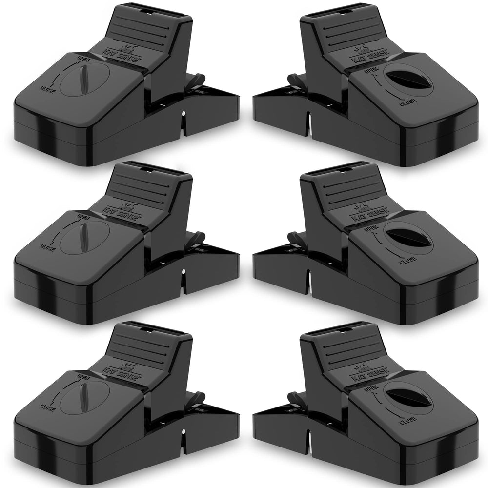 Kat Sense 6-piece rat trap set black with snap design