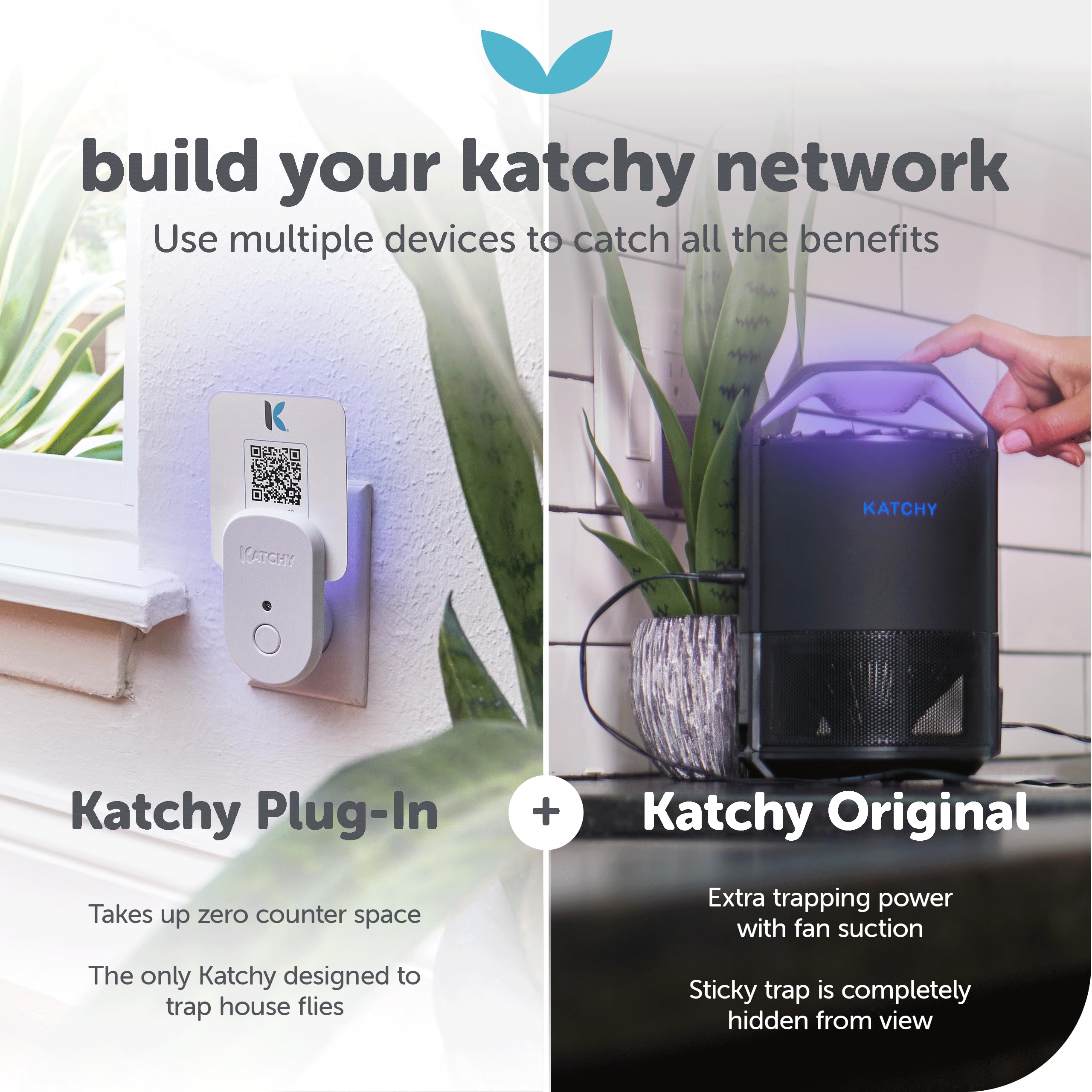 KATCHY Bug Trap showing UV light in action