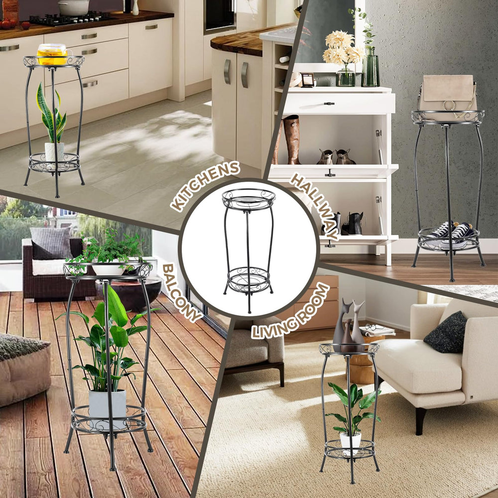 Kavlium Plant Stand black metal finish close-up