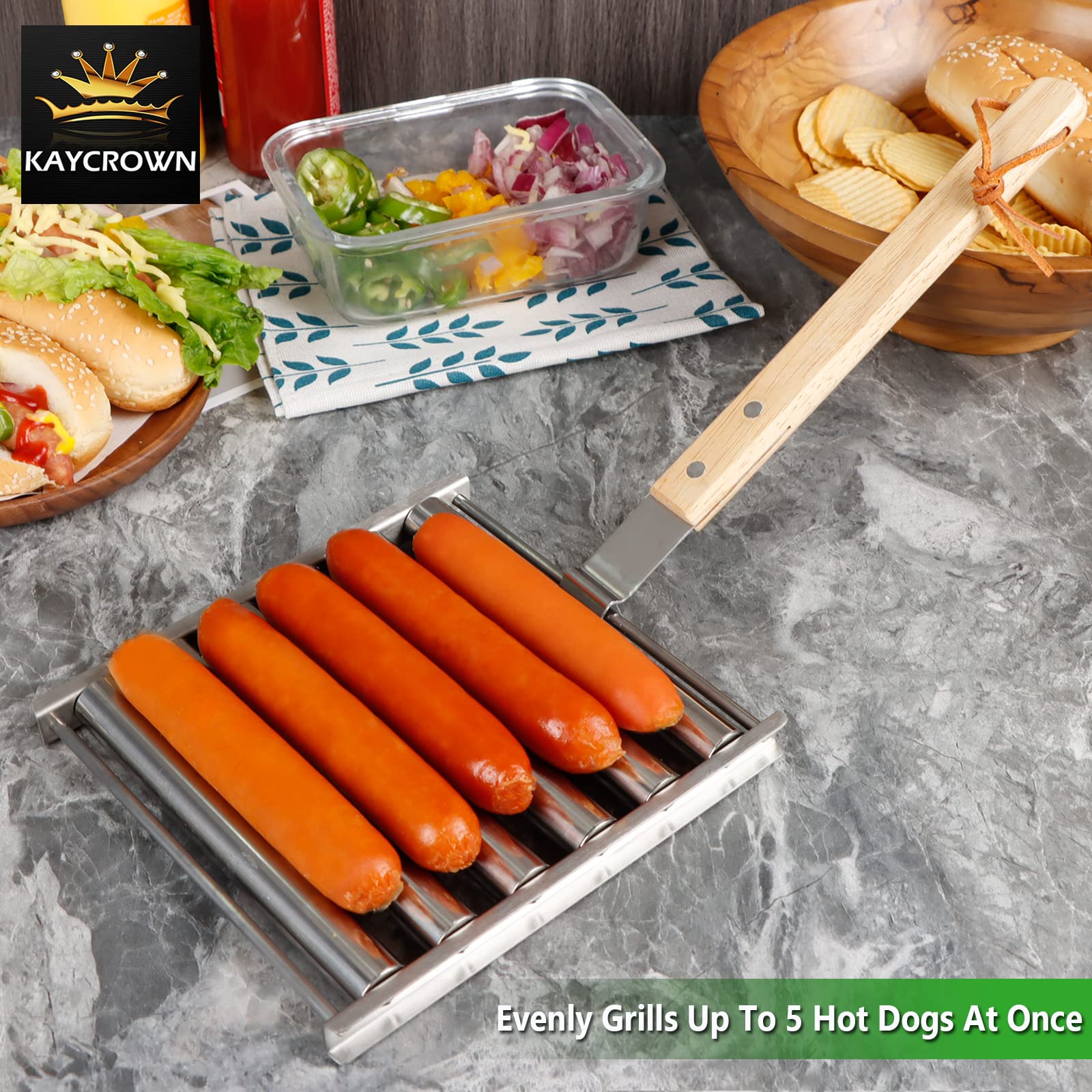 KAYCROWN Hot Dog Roller close-up of handle