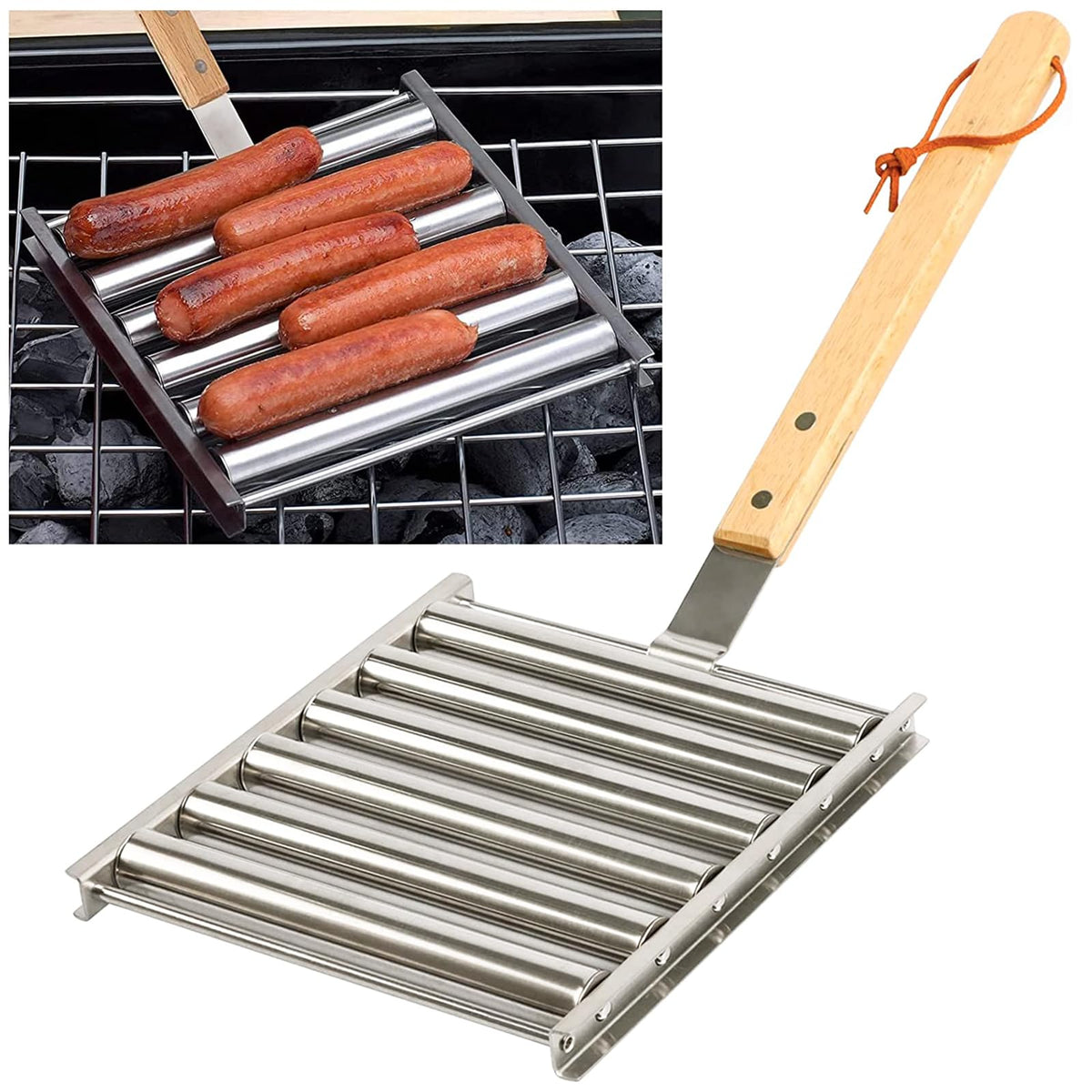 KAYCROWN Hot Dog Roller stainless steel front view