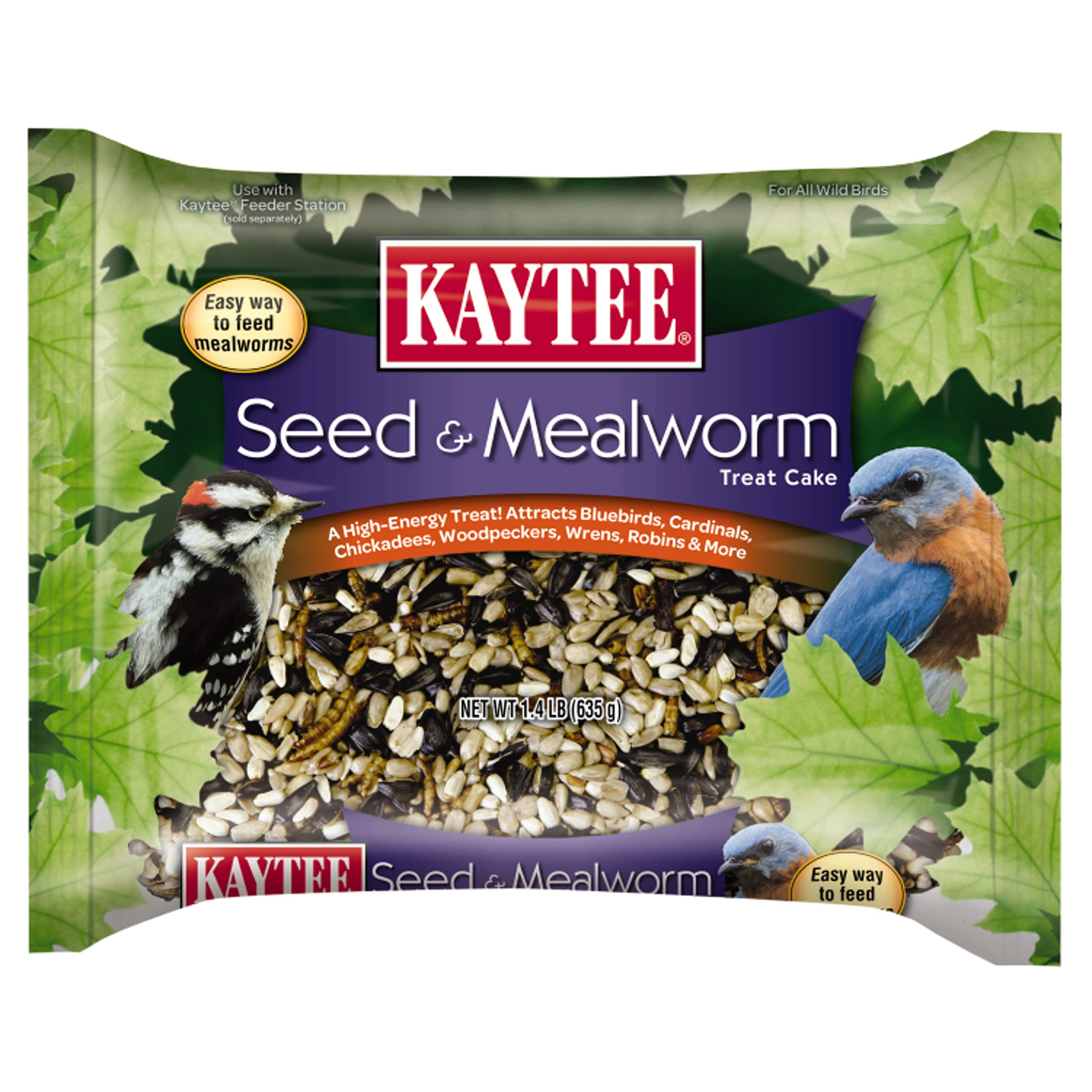 Kaytee Bird Seed & Mealworm Seed Cake front view
