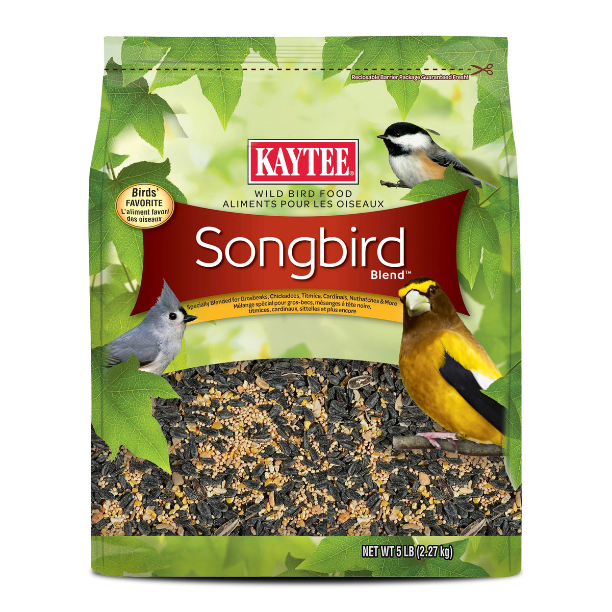 Kaytee Songbird Blend Bird Seed 5 pound bag front view