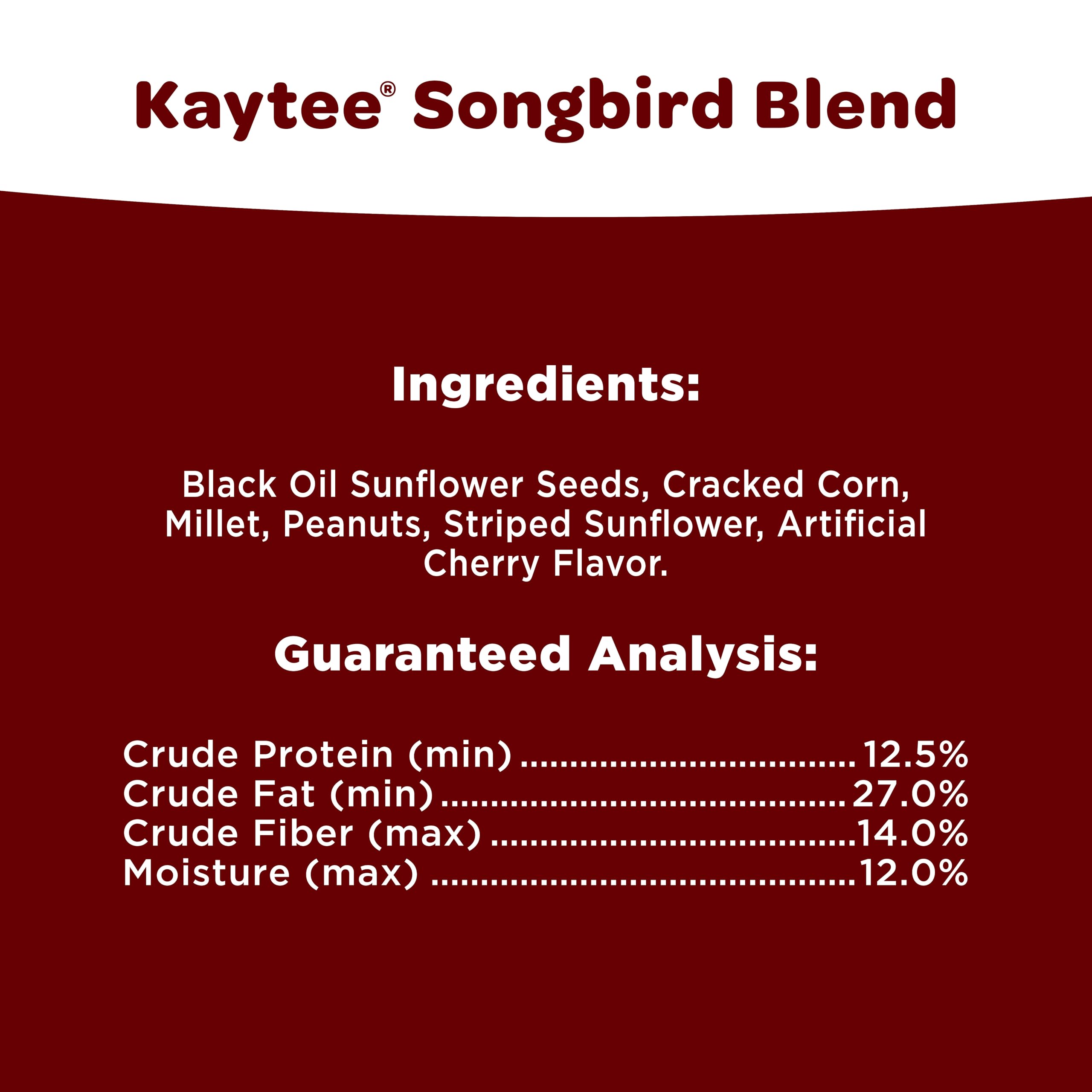 Kaytee Songbird Blend Bird Seed spilled on a wooden surface