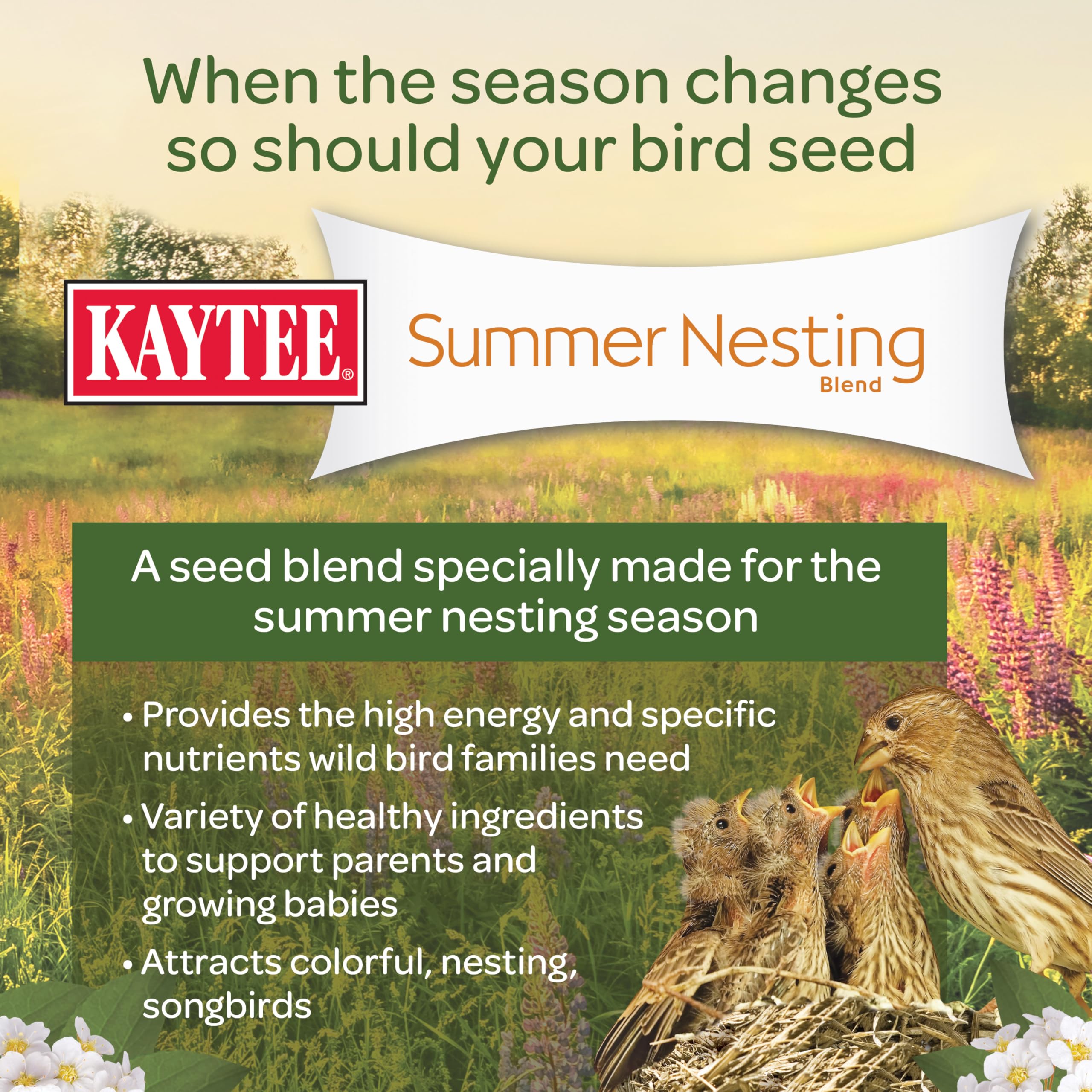 Kaytee Summer Nesting Seed Blend packaging side view
