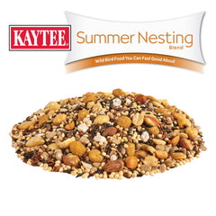 Kaytee Wild Bird Food Summer Nesting Seed Blend in a bird feeder